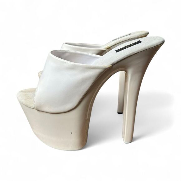 Ellie White Platform High Heel Shoes – Size 8 - Picture 1 of 12